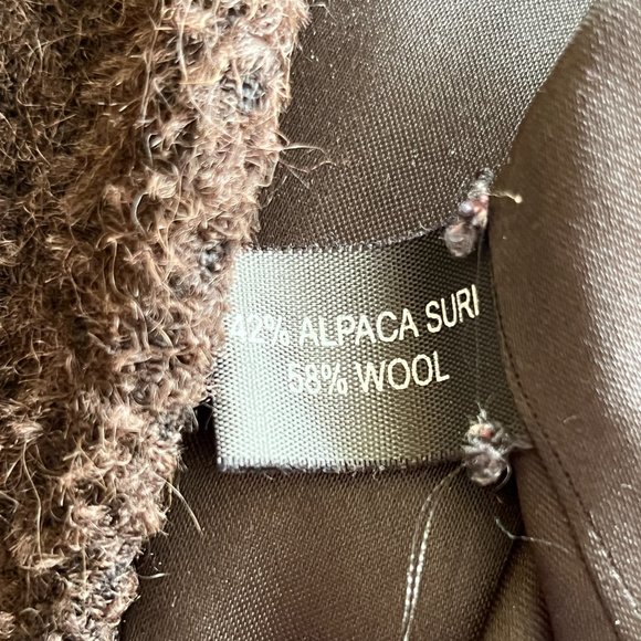 Women's Alpaca & Wool Coat, Size XL, Brown - Picture 7 of 9
